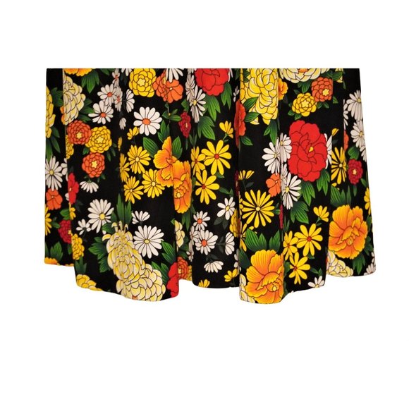 Floral Dress, Maxi Dress, Sheer Black Sleeves, Reiner of Chicago, Flower Power, - Picture 15 of 16